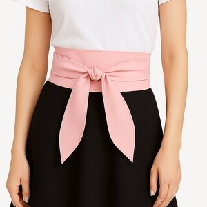 Bright Pink Women Wide Corset Faux Leather Wrap Tie Belt